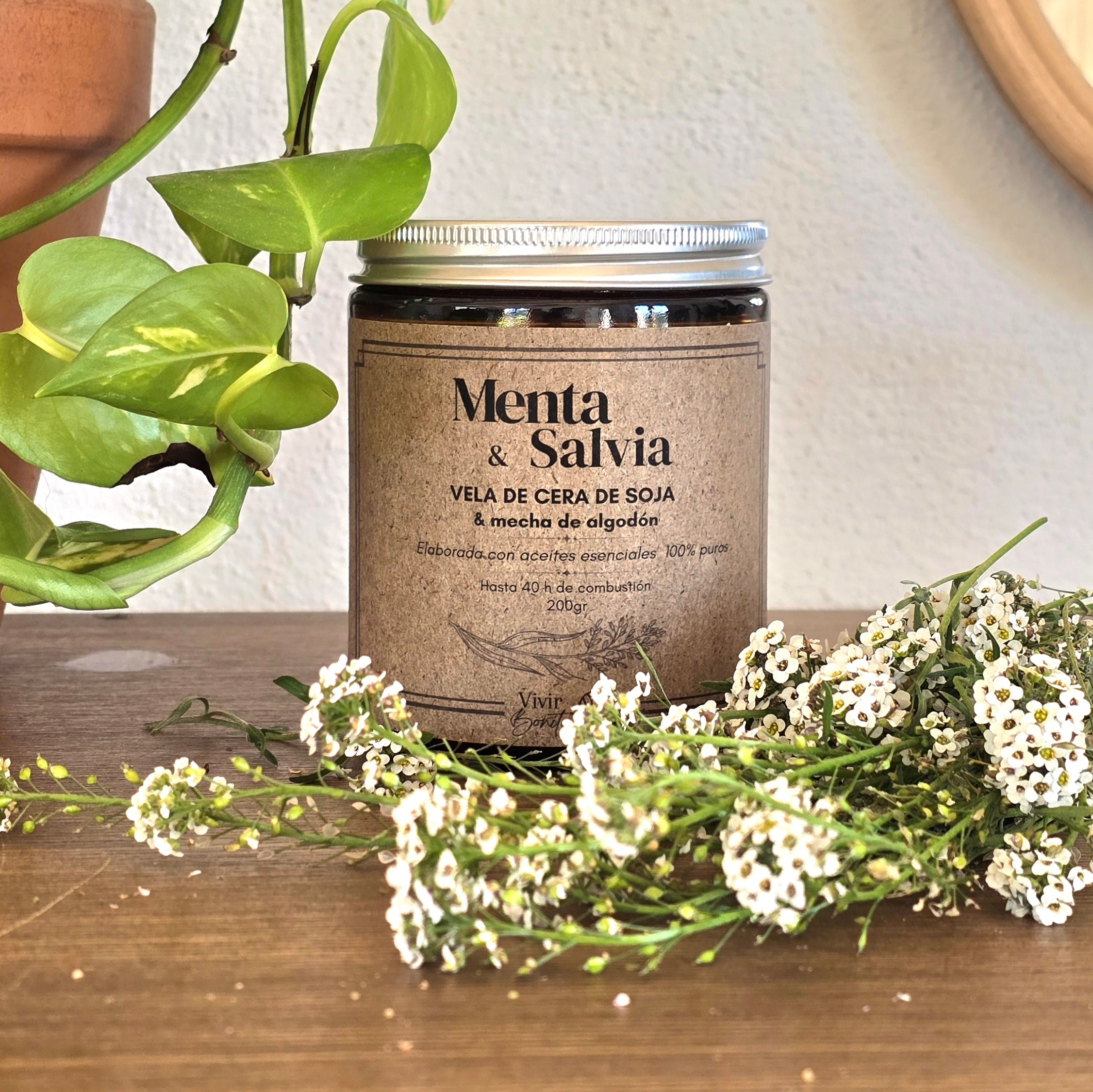 Vela de soja · Menta & Salvia Blanca · 200 g
