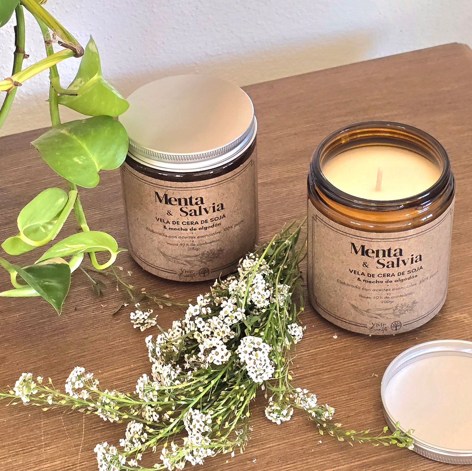 Vela de soja · Menta & Salvia Blanca · 200 g