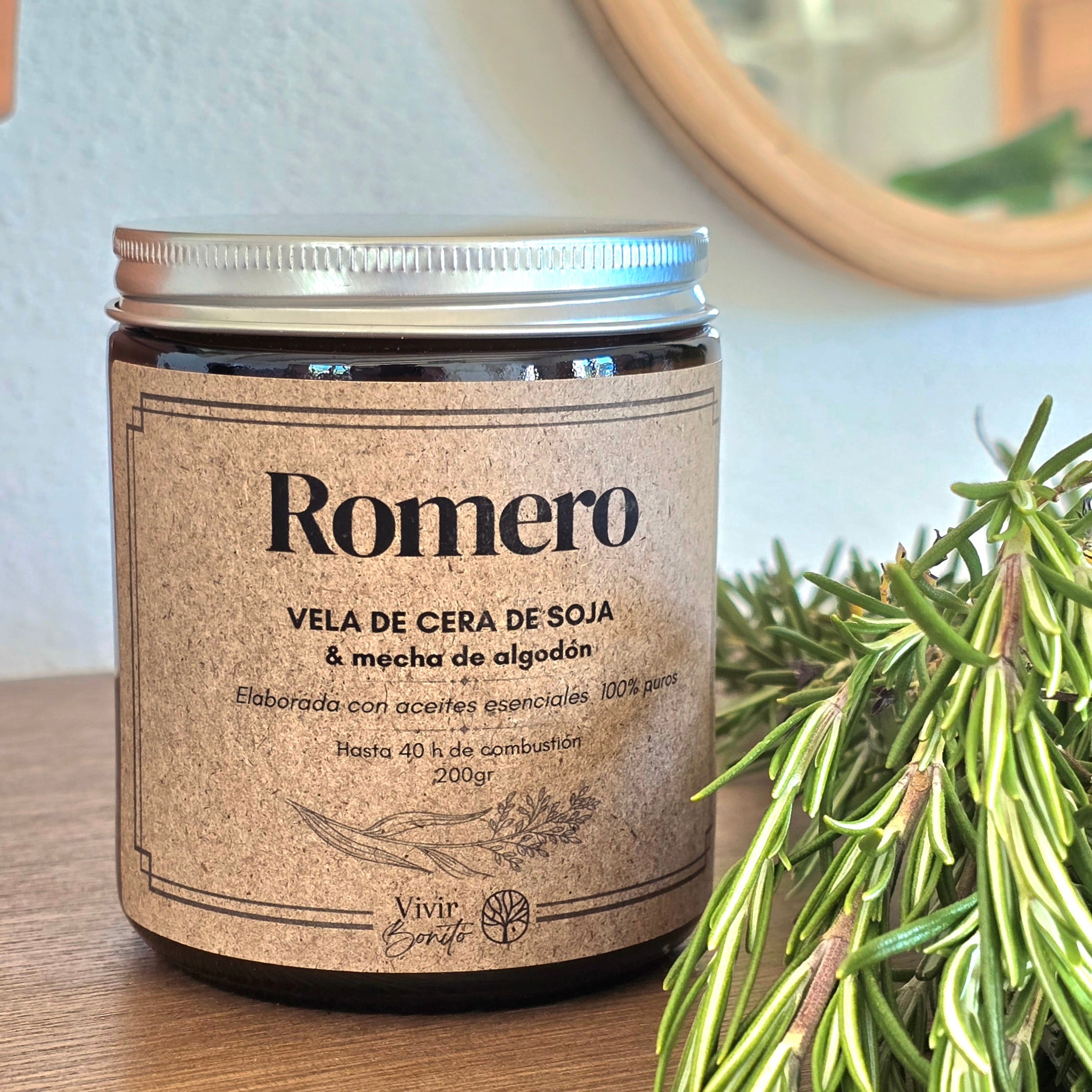 Vela de soja · Romero · 200 g