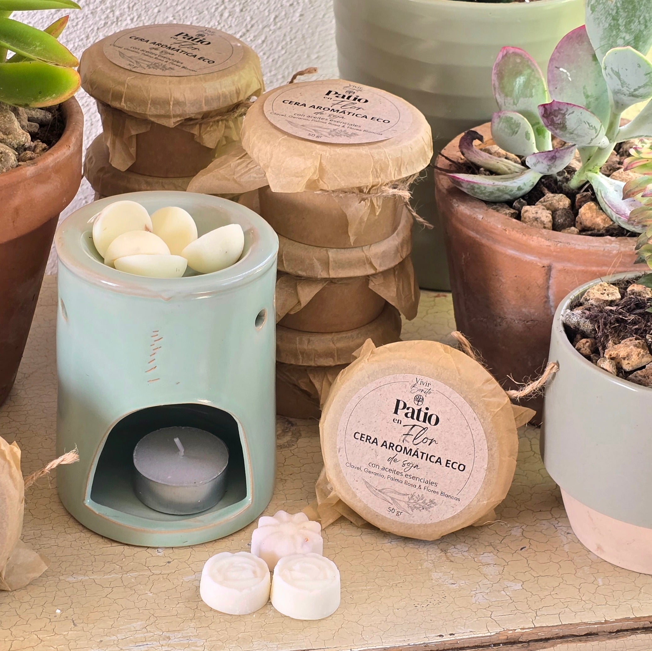 Cera aromática de soja  Eco · Patio en Flor · 50 gr