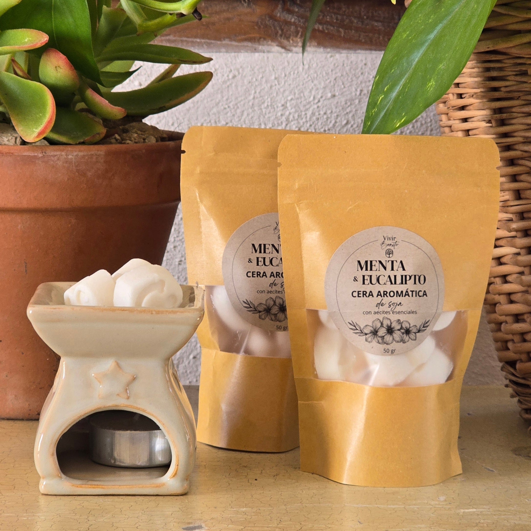 Cera aromática de soja · Menta & Eucalipto · 50 gr