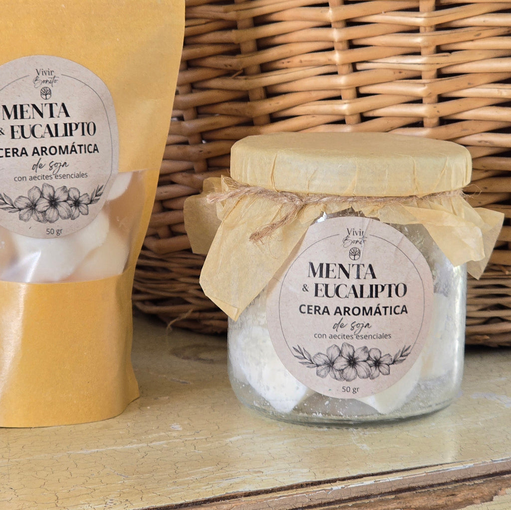 Cera aromática de soja · Menta & Eucalipto · 50 gr