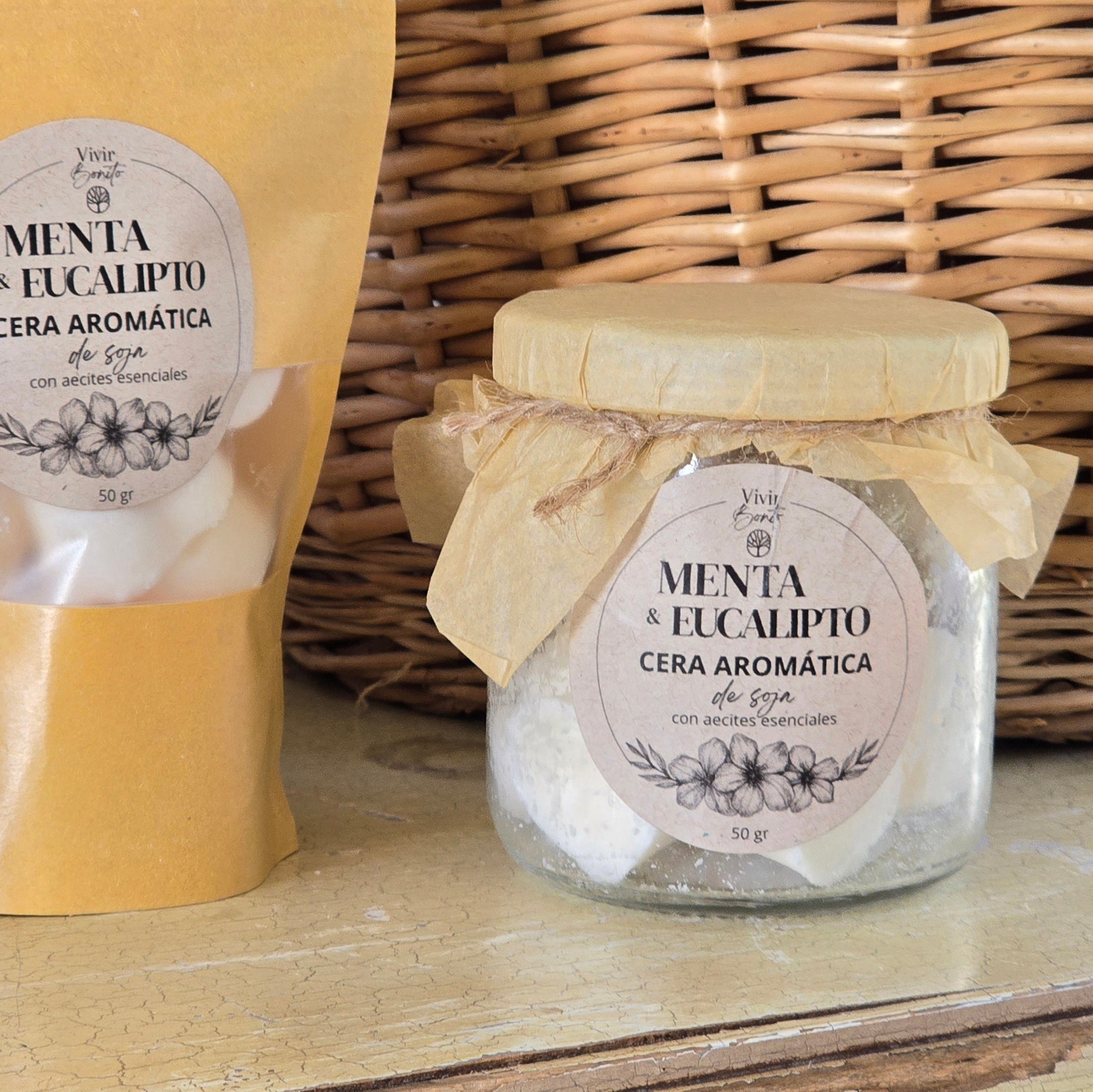 Cera aromática de soja · Menta & Eucalipto · 50 gr