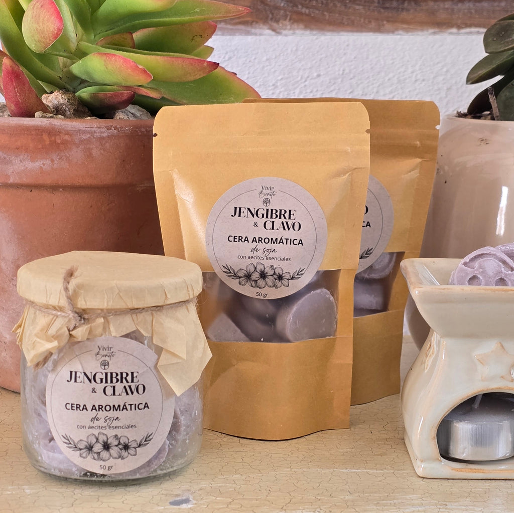 Cera aromática de soja · Jengibre & Clavo · 50 gr