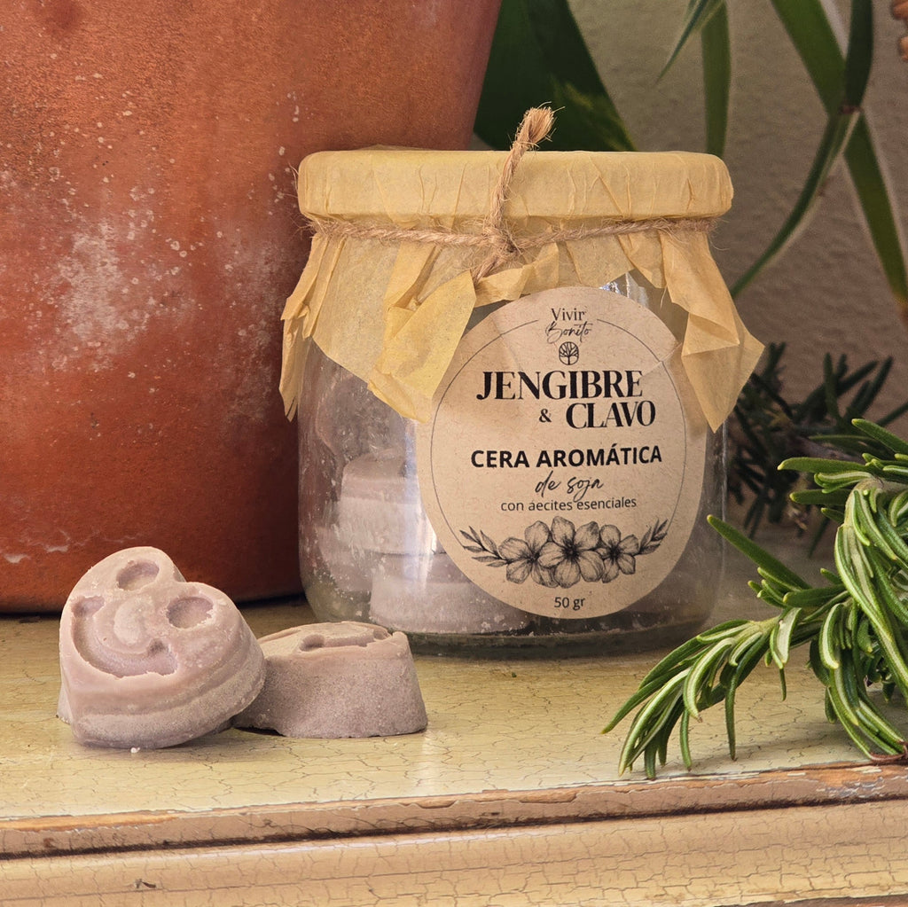 Cera aromática de soja · Jengibre & Clavo · 50 gr