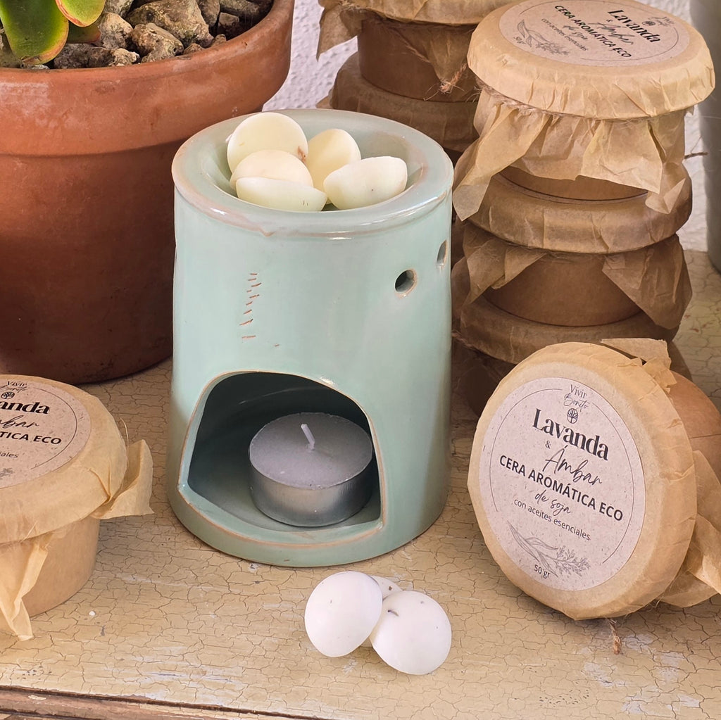 Cera aromática de soja  Eco · Lavanda & Ámbar · 50 gr
