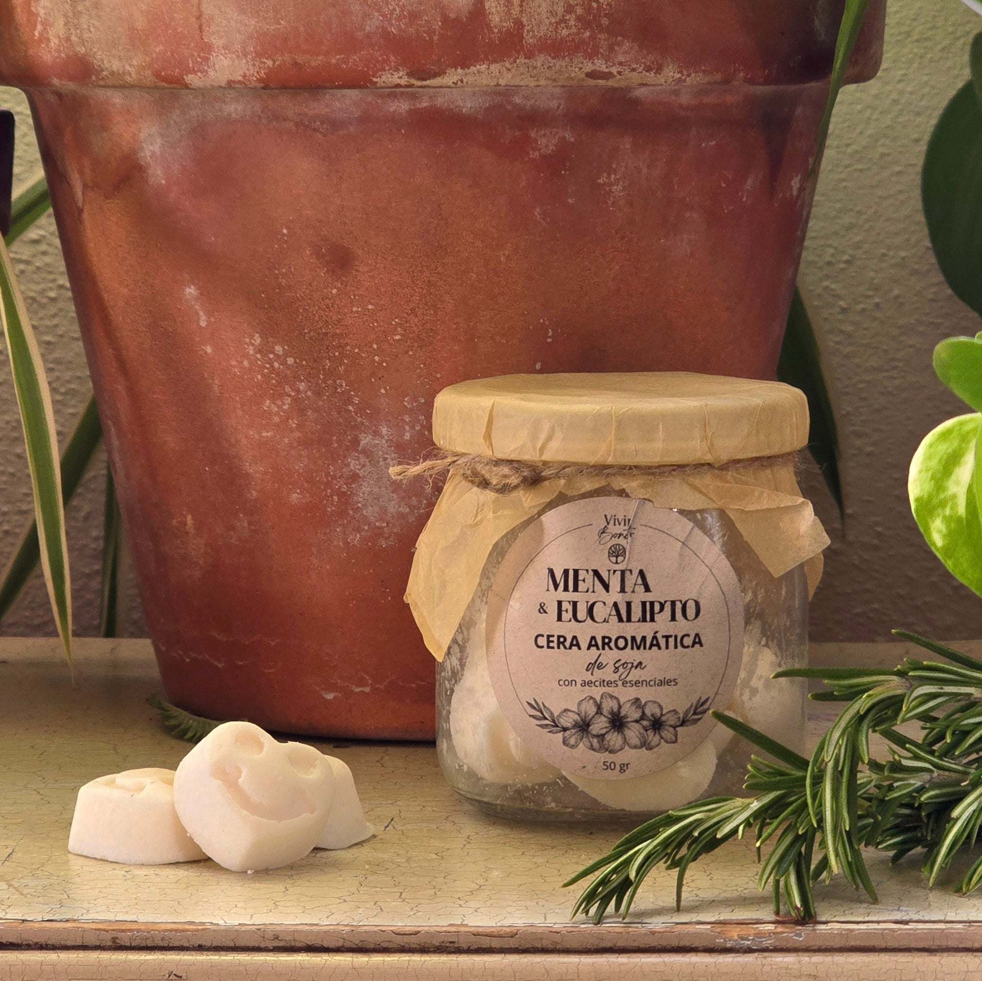 Cera aromática de soja · Menta & Eucalipto · 50 gr