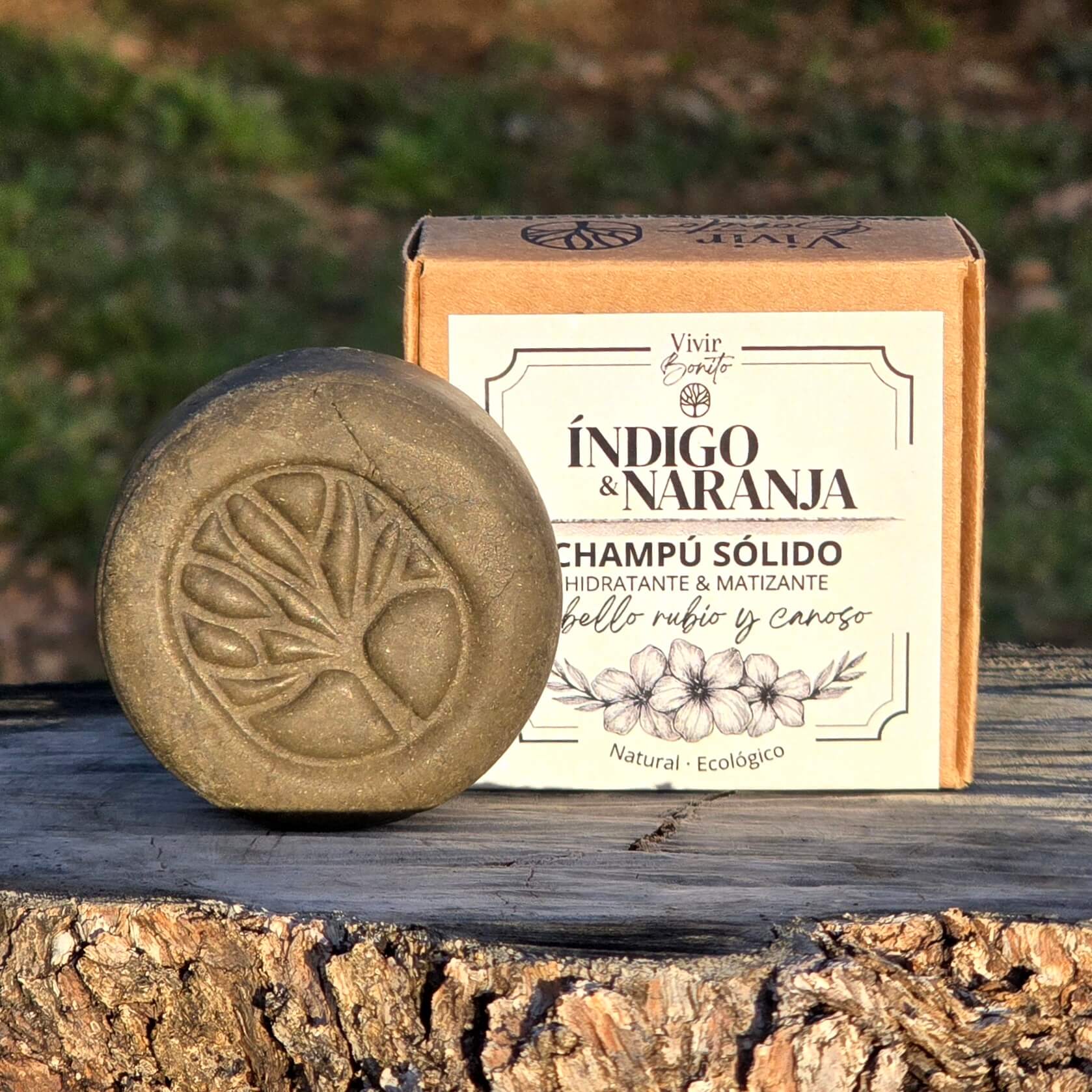 Champú Sólido Natural · Índigo & Naranja