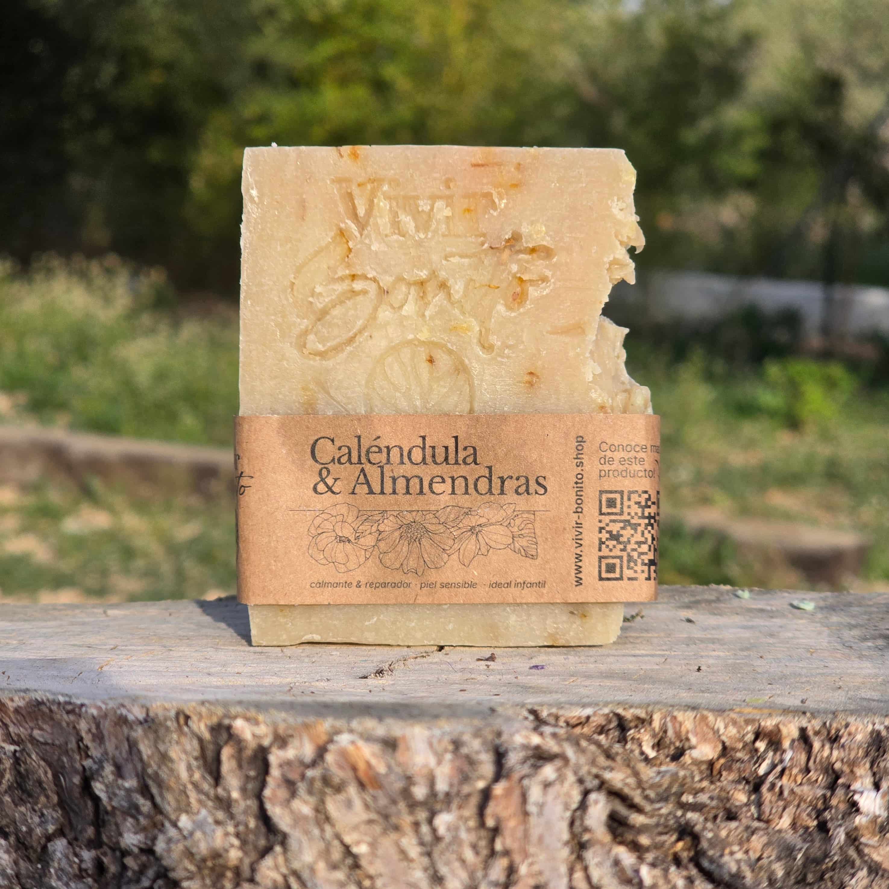 Jabón Natural Artesano · Caléndula & Almendras · 100 gr