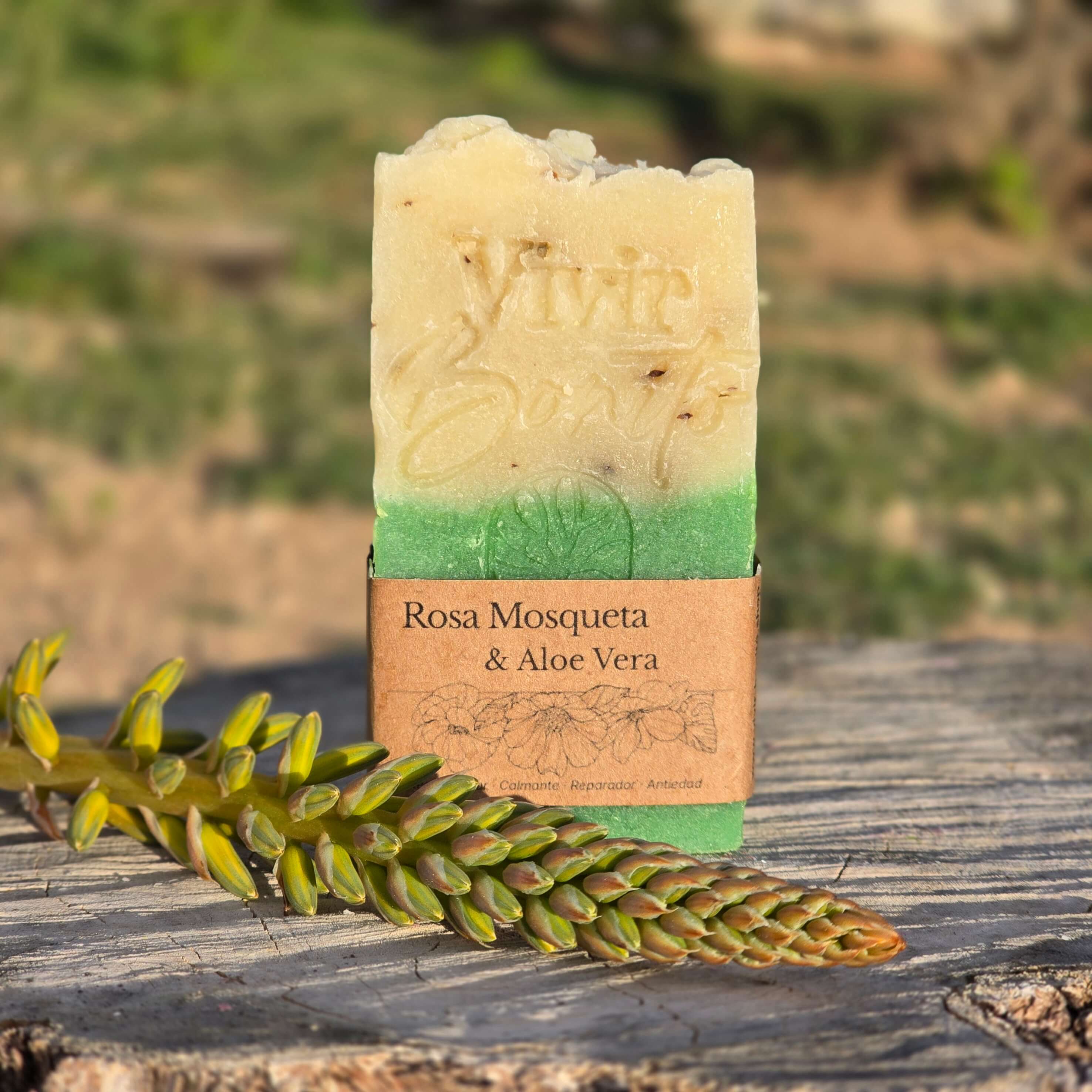 Jabón Natural Artesano · Rosa Mosqueta & Aloe Vera · 100 gr