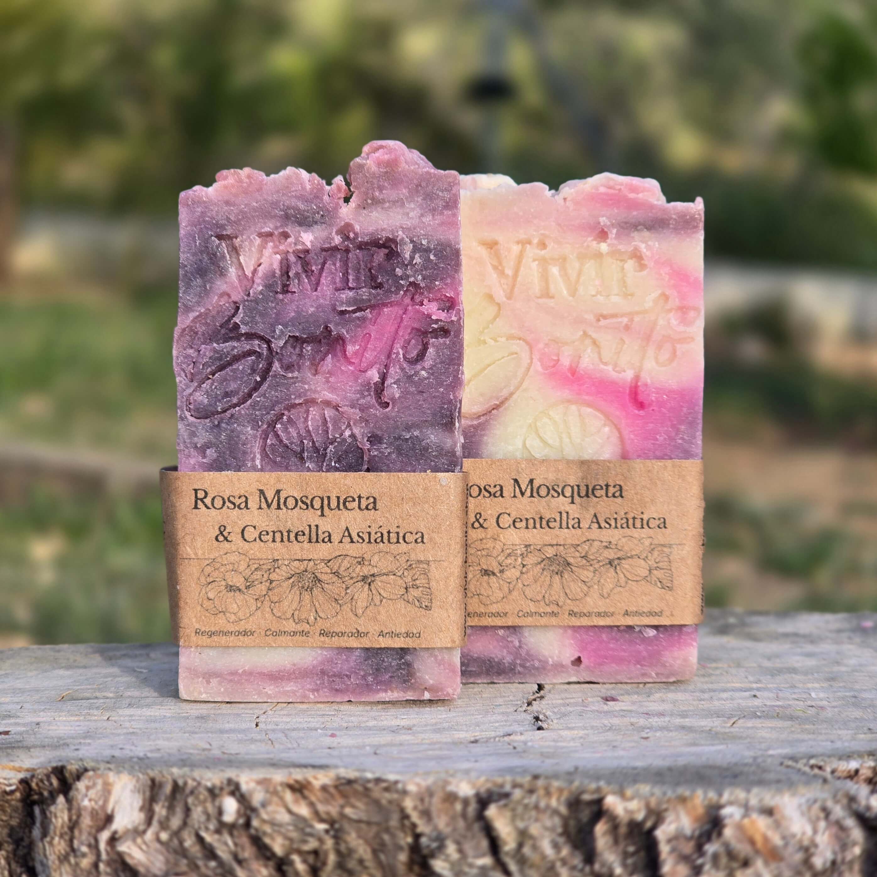 Jabón Natural Artesano · Rosa Mosqueta & Centella Asiática · 100 gr