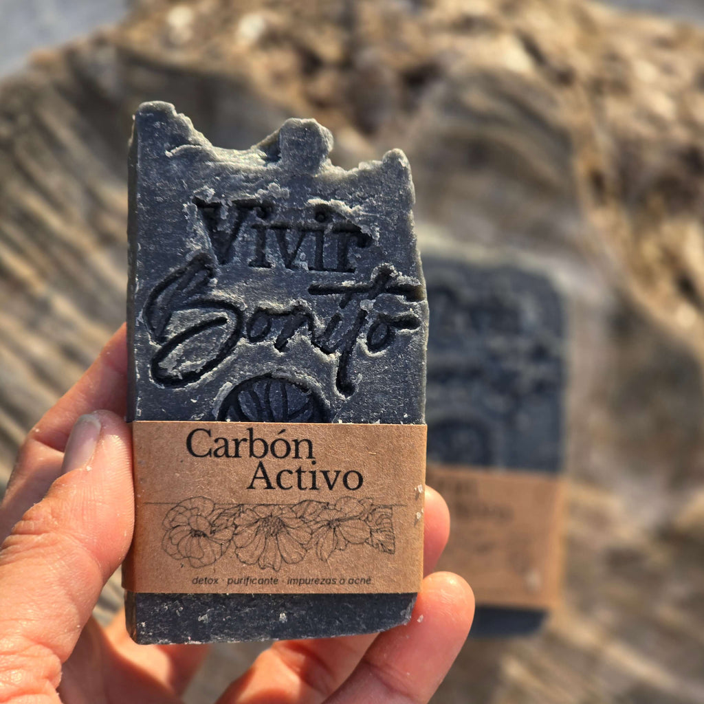 Jabón Natural Artesano · Carbón Activo · 100 gr