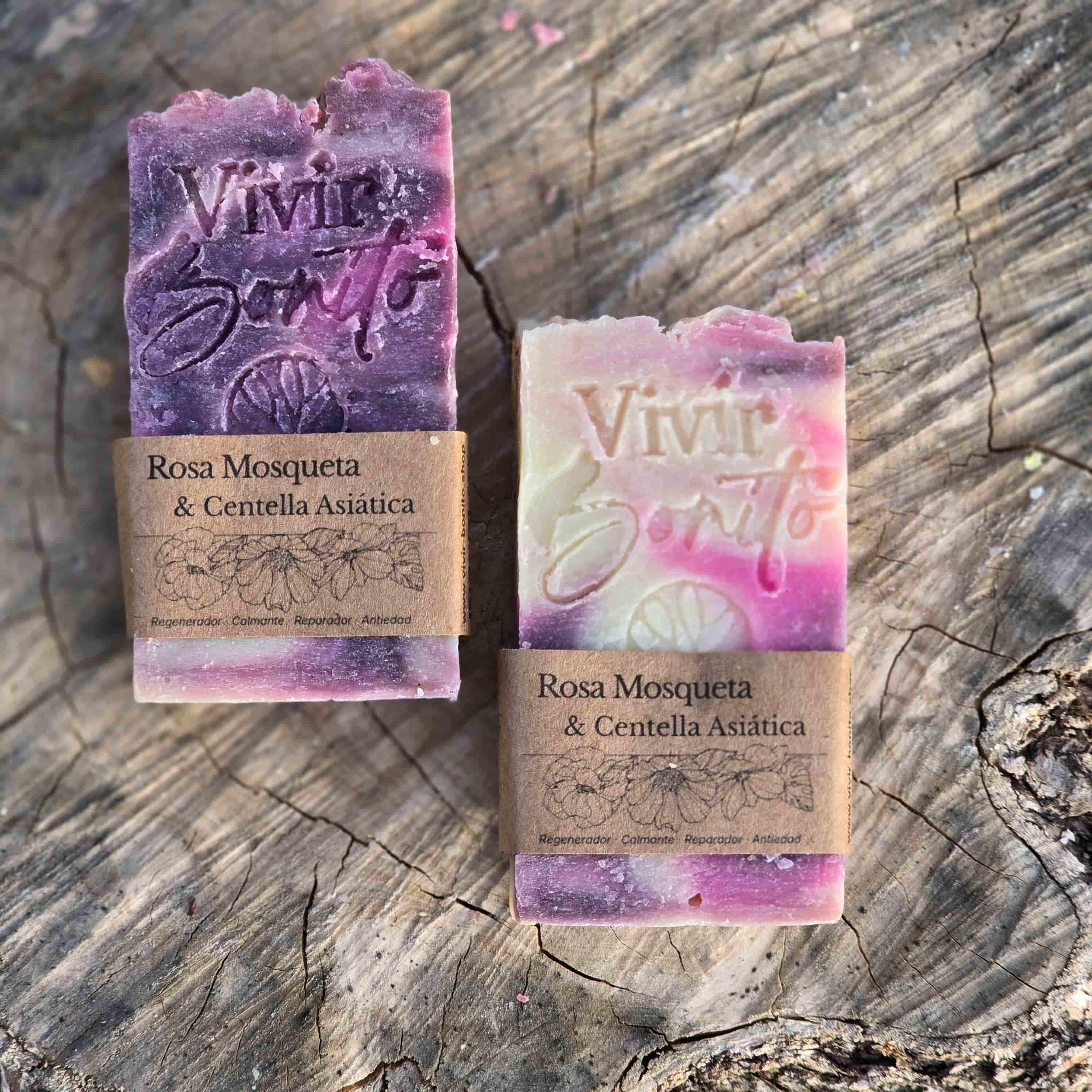 Jabón Natural Artesano · Rosa Mosqueta & Centella Asiática · 100 gr