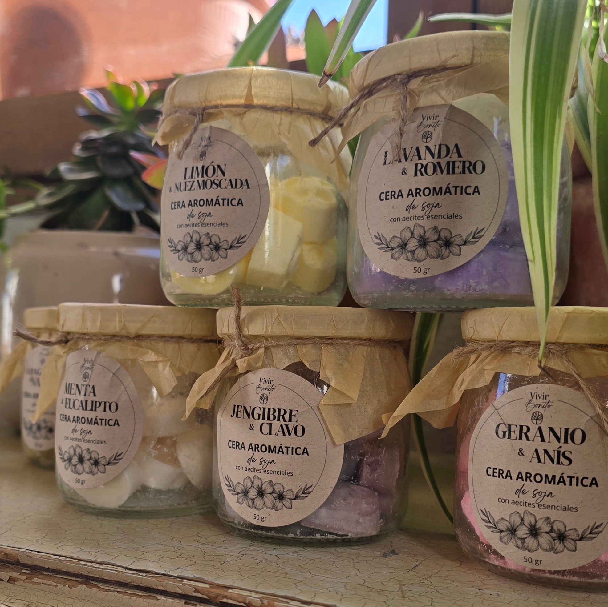 Cera aromática de soja · Lavanda & Romero · 50 gr