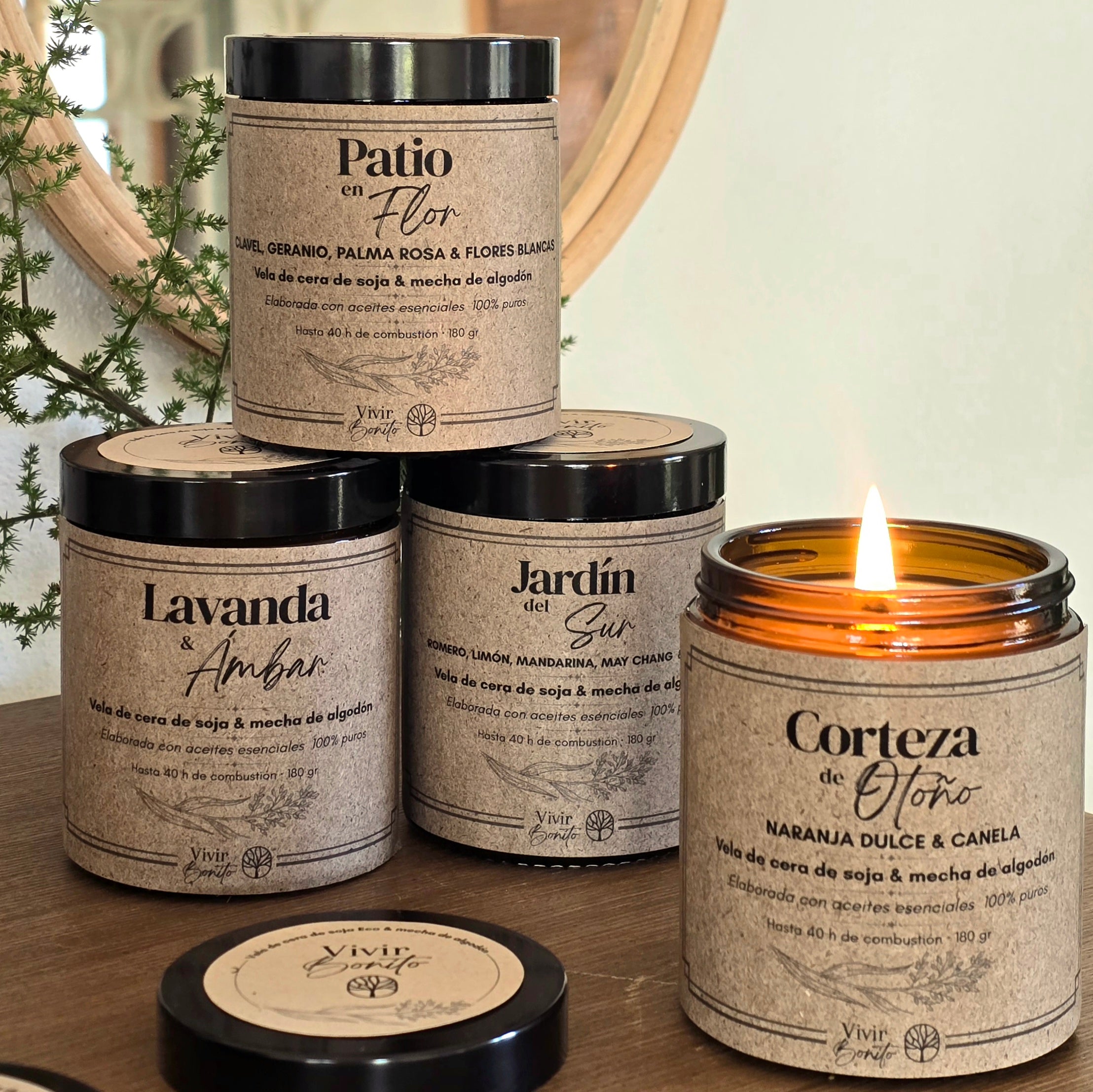 Vela de soja Eco · Patio en Flor · 180g