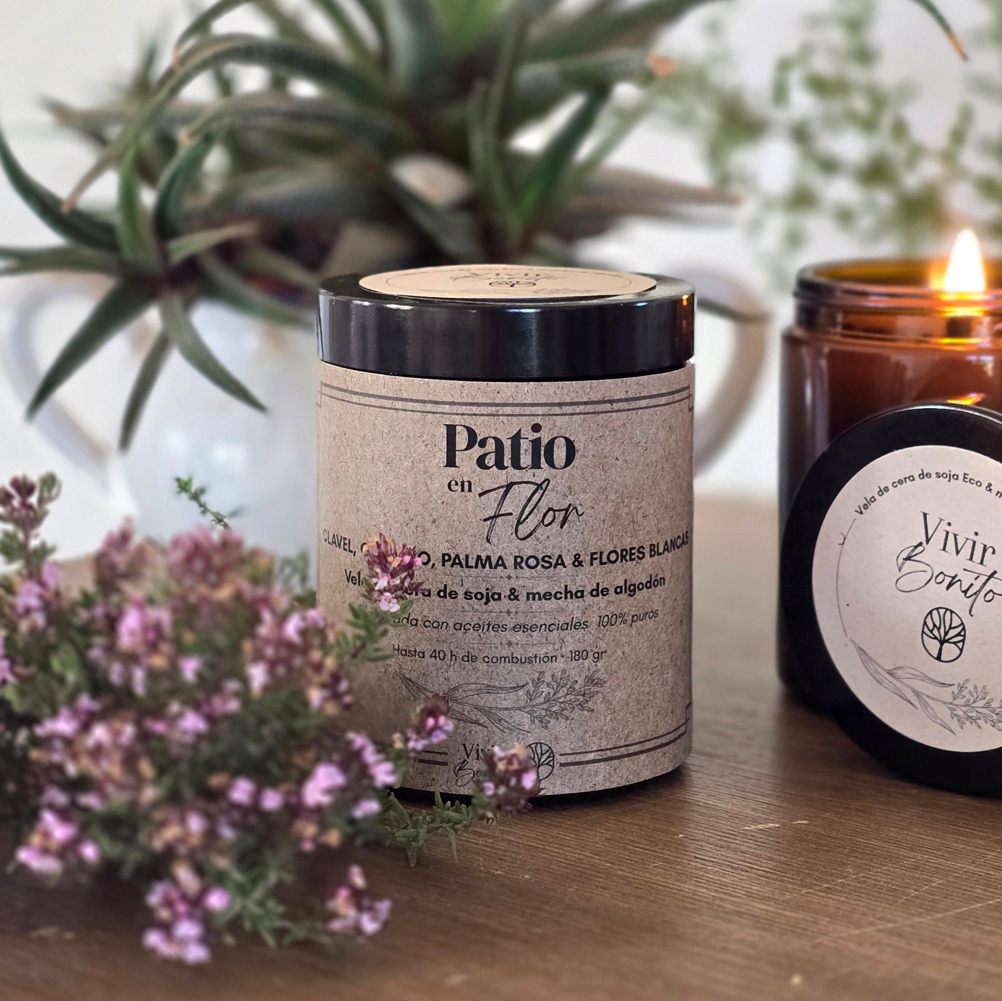 Vela de soja Eco · Patio en Flor · 180g