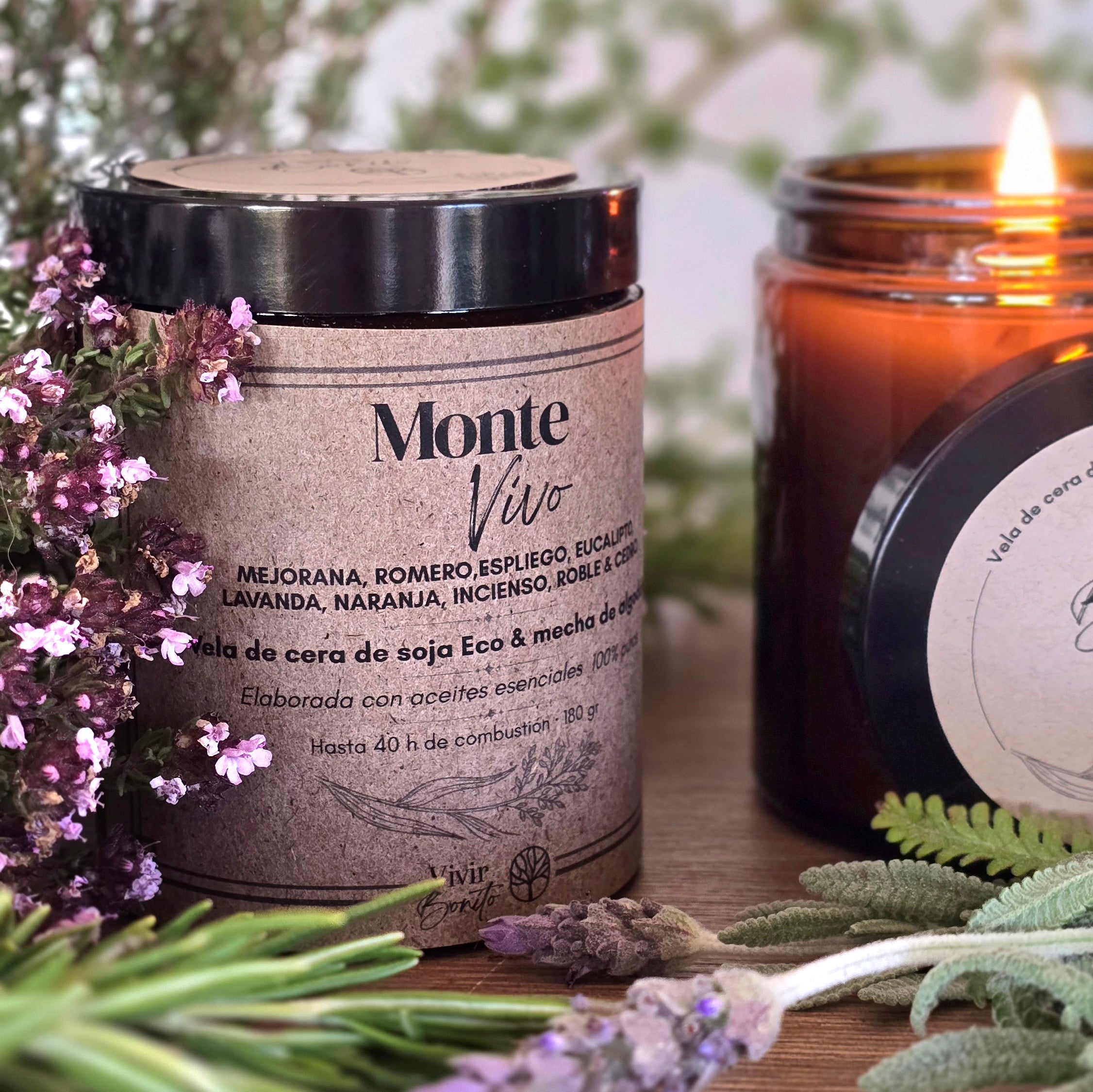 Vela de soja Eco · Monte Vivo · 180g